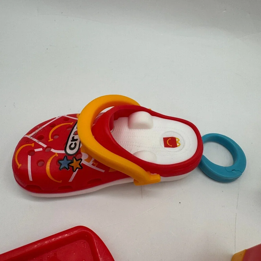 McDonald's Happy Meal Toy Lot Red Yellow Crocs Keychain Booth Tray Menu